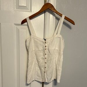 Zara Cream Button-Front Blouse
